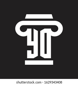 YD Logo monogram with pillar style design template