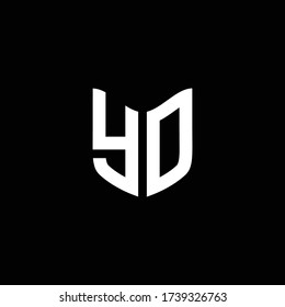 yd logo monogram with shield shape design template