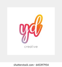 YD logo, vector. Useful as branding, app icon, alphabet combination, clip-art.