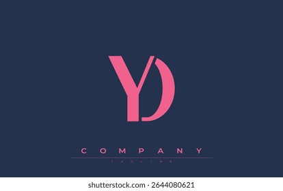 YD Modern Initials Logo Design. Branding-Logo mit stilisierten Initialen, die kühnes Design und moderne Ästhetik zeigen. Ideal für professionelles Business Branding oder kreative Projekte mit Schwerpunkt auf minimalistischen