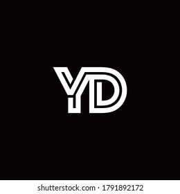 YD monogram logo with abstract line design template