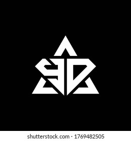 logotipo de monograma YD con forma de diamante y plantilla de diseño de esquema de triángulo