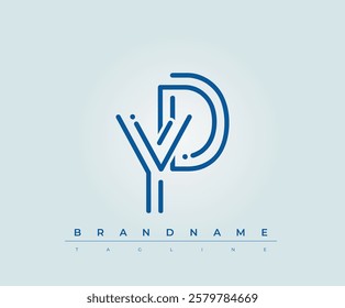 YD Technology Letter Logo Template. This tech letter logo is a graphic mark that uses letters to represent a technology company.