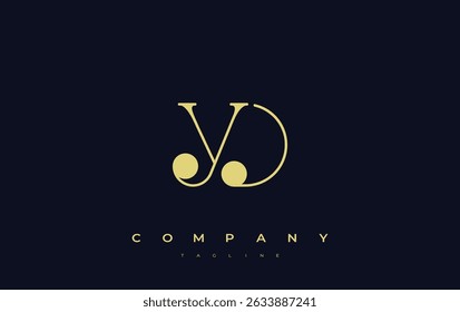 YD Typography Logo Design. Stylish monogram design depiction featuring the letters Y and D combined in an artistic signature style, delivering a unique and creative visual representation.