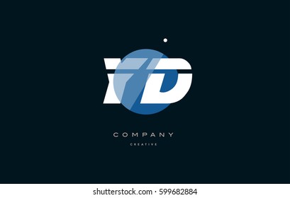 yd y d  blue circle dot big font alphabet company letter logo white design vector icon template 