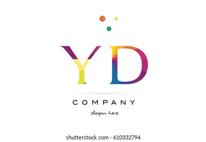 yd y d  creative rainbow colors colored alphabet company letter logo design vector icon template