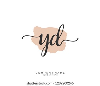 YD Y D Initial handwriting logo template