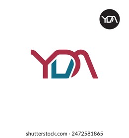 Diseño de monograma de letra de logotipo YDA