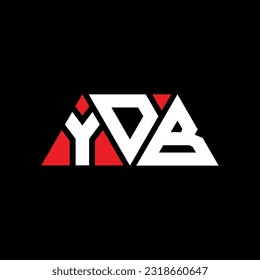 Diseño del logotipo de la letra triangular YDB con forma triangular. Monograma de diseño del logotipo del triángulo YDB. Plantilla de logotipo vectorial de triángulo YDB con color rojo. Logotipo triangular simple, elegante y lujoso YDB