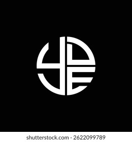 YDE logo YDE icon YDEvector YDE monogram YDEletter YDEminimalist YDE Circle YDEflat Unique modern flat abstract logo design.
