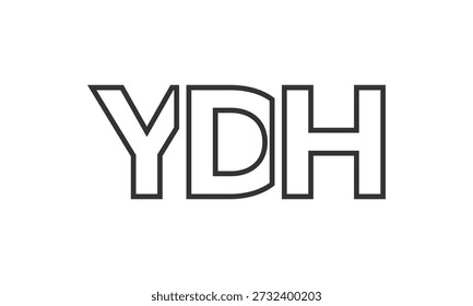 YDH logo design template with strong and modern bold text. Initial based vector logotype featuring simple and minimal typography. Trendy company identity ideal for businesses brand presence.