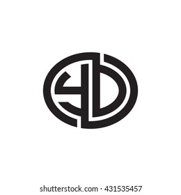 YDinitial letters looping linked ellipse monogram logo