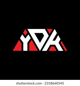 YDK triangle letter logo design with triangle shape. YDK triangle logo design monogram. YDK triangle vector logo template with red color. YDK triangular Simple, Elegant, and Luxurious Logo