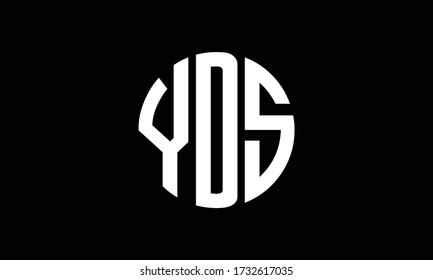 YDS Circle Emblem Abstract Monogram Letter Mark Vector Logo Template