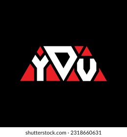 YDV triangle letter logo design with triangle shape. YDV triangle logo design monogram. YDV triangle vector logo template with red color. YDV triangular Simple, Elegant, and Luxurious Logo