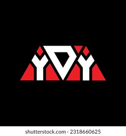 YDY triangle letter logo design with triangle shape. YDY triangle logo design monogram. YDY triangle vector logo template with red color. YDY triangular Simple, Elegant, and Luxurious Logo