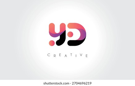 YDyd Gradient Abstract Logo with Creative Rounded Shapes