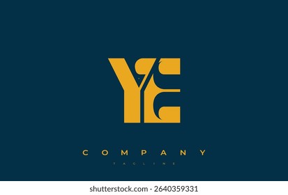 YE Abstract Geometric Logo Design. Modern and elegant logo design with simplistic typography elements, showcasing branding excellence.