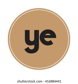 ye brown letters ,abstract background logo, design identity in circle, alphabet letter