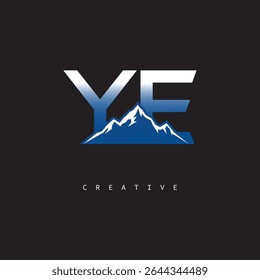 YE Creative Mountain Logo Bold Gradient Letter mark Branding Design for Business Outdoor Brands