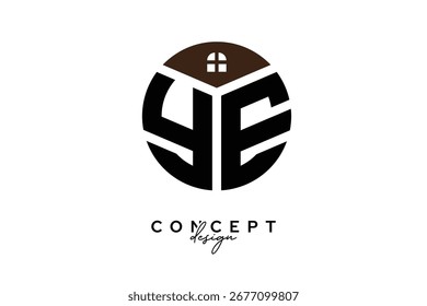 YE Creative Real Estate Monogram Logo Concept Design in Circle Shape