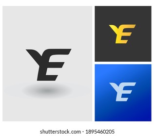 YE E JE LE Initial Based Logo Design in Gradient Colors. Creative Modern sport, finance, Digital Company logo. Luxury Gold Shape with Letters Vector Icon Logo idea Illustration.