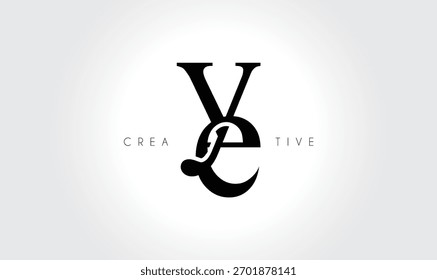 YE  Elegant Serif Monogram Logo – Luxury Lowercase Typographic Lettermark for Modern Branding