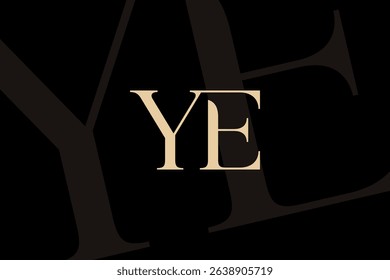 YE or EY letter logo icon design. Classic style luxury initials monogram.