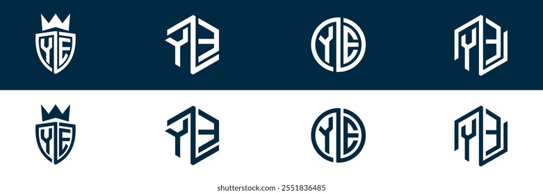 YE EY letter logo set design