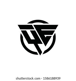 YE EY Triangle Logo Circle Monogram Design Vector Super Hero Concept