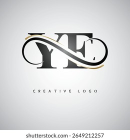 YE Infinity Monogram Logo – Elegant Modern Letter mark Design with Luxury Loop and Stylish Branding Symbol
