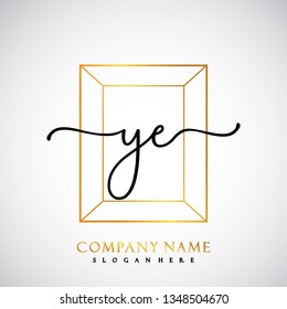YE Initial Handwriting logo template vector