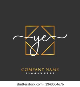 YE Initial Handwriting logo template vector