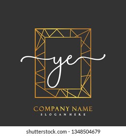YE Initial Handwriting logo template vector