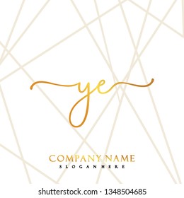 YE Initial Handwriting logo template vector