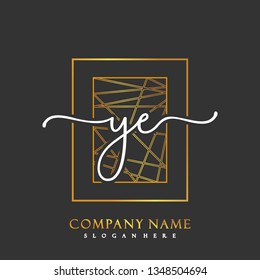 YE Initial Handwriting logo template vector