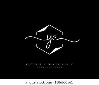 YE initial handwriting logo template vector