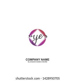 YE Initial handwriting logo vector