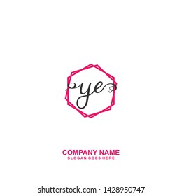 YE Initial handwriting logo vector