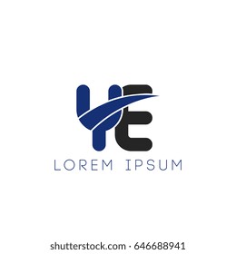 ye initial letter uppercase logo blue and black