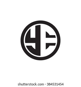 YE initial letters circle monogram logo