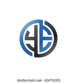 YE initial letters looping linked circle logo blue black
