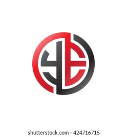 YE initial letters looping linked circle logo red black