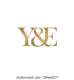 Y&E Initial logo. Ampersand monogram golden logo