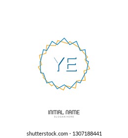 YE Initial logo template vector
