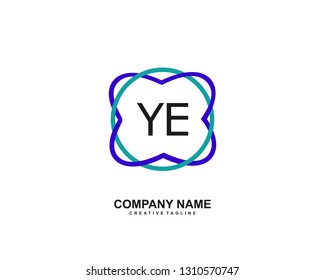 YE initial logo template vector 