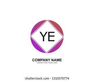 YE initial logo template vector 