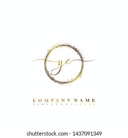 YE Initial luxury handwriting logo vector