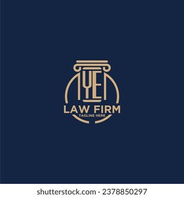 YE initial monogram for law firm with creative circle line