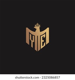 YE initial monogram logo for eagle  crown image vector design